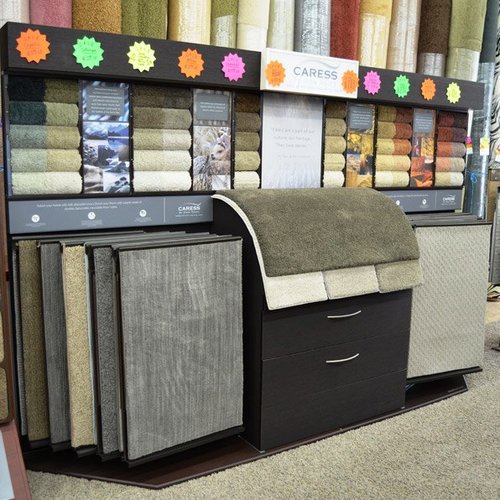 swatch display stand in showroom