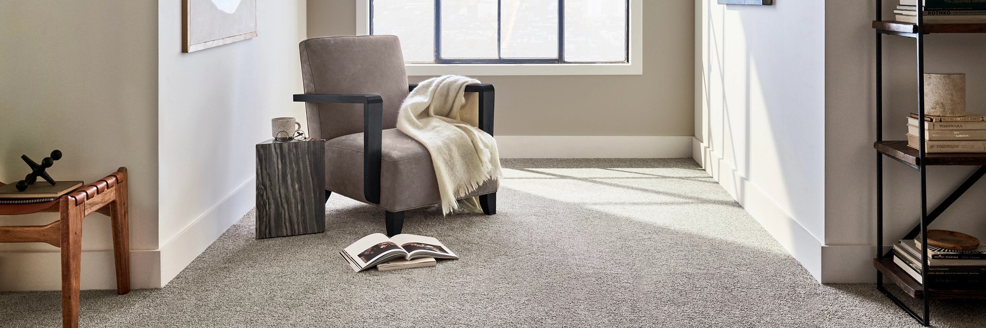 brown carpet flooring provided by Potomac Tile and Carpet in Frederick, MD