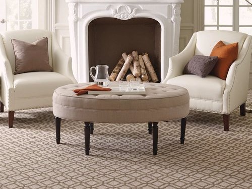 living room with brown patterned carpet floor from Potomac Tile and Carpet in Frederick, MD